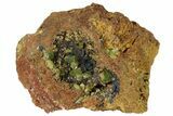 Yellow-Green Adamite Crystals On Limonite - Ojuela Mine, Mexico #183430-1